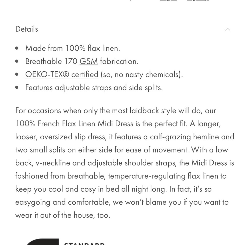 NWOT THREADS by Bed Threads 100% French Flax Linen MIDI dress XL - Picture 11 of 11